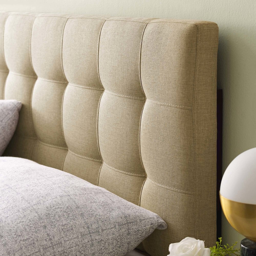 Modway Lily Queen Upholstered Polyester Fabric Headboard in Beige