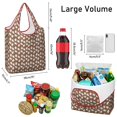 thumbnail image 3 of 5 Pack Foldable Shopping Bag,Brown Christmas Gingerbread Pattern Reusable Grocery Bags with Pockets,Large Reusable Tote Bags with Handles Waterproof & Lightweight, 3 of 6