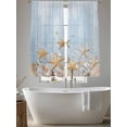 thumbnail image 5 of Starfish Summer Beach Sheer Curtains 72 Inch Length 2 Panels for Living Room, Coastal Ocean Wooden Sea Shell Voile Kitchen Curtain Set, Luxury Privacy Drapes Window Treatment for Bedroom, 5 of 7