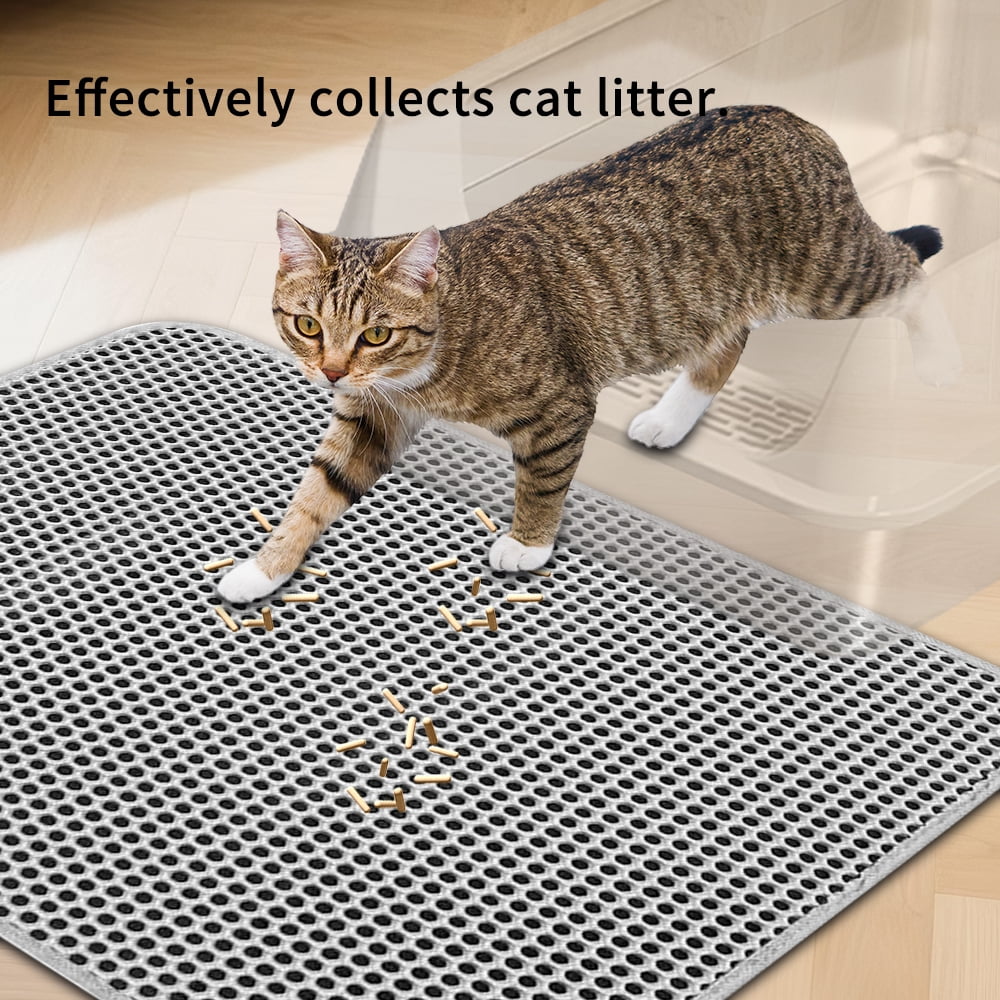 Fully Enclosed Cat Litter Box + Mat, Black/20.5*13.8in