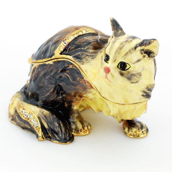 Scottish Fold Cat Trinket Box with Swarovski Crystal