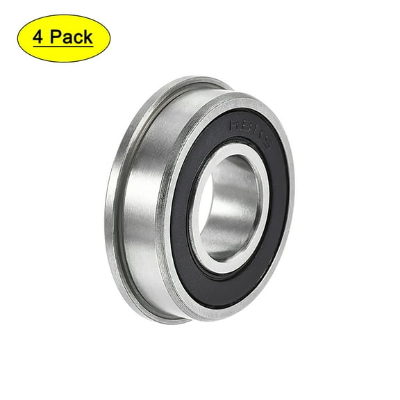 Unique Bargains FR8-2RS Flange Ball Bearing 1/2"x1-1/8"x5/16" Double Sealed Chrome Steel Bearing 4 pcs