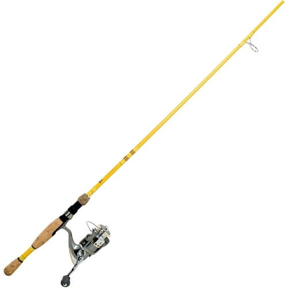 Eagle Claw Feather-light 6' Fiberglass Spinning Fishing Rod & Reel Combo, 2-Piece Rod
