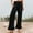 01 Black, variant on Womens Pants High Waisted Ruffle Hem Palazzo Pants Boho Summer Casual Loose Flowy Pant Trousers
