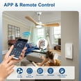 thumbnail image 3 of 42-Inch Burlywood Ceiling Fan with Light: Indoor/Outdoor Use Hanging Fan, Remote & APP Control, High Efficiency with Quiet DC Motor, Timer Function, 3 of 8