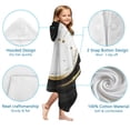 thumbnail image 7 of Black White Gold Marble Pattern Hooded Bath Towel，60"x35" for Ages 3 To 12 Kids, Quick Dry Lightweight Soft Microfiber Hood Beach Towel Cover Up for Kids, 7 of 7
