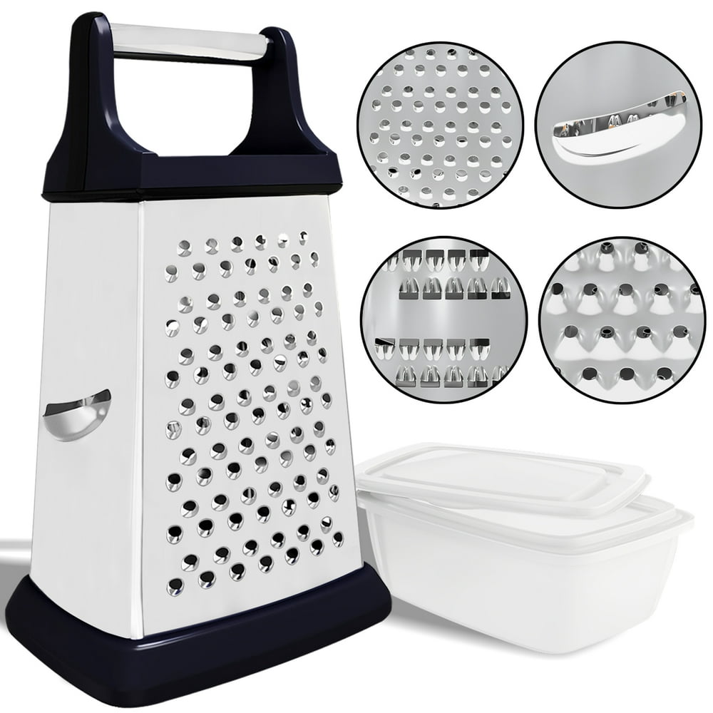 Zekpro Cheese Grater, 4Sided Stainless Steel Box Grater, Foods