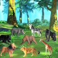 thumbnail image 4 of 12 Piezas Figuras Juguetes Realistas Mini Safari Zoo Figuras de Animales Juego Educativo de Aprendizaje de Plástico Suministros para Fiestas Temáticas de Animales Adornos para Pastel para Huevos de Pa, 4 of 5