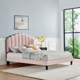 thumbnail image 2 of Platform Bed Frame, Tufted, Twin Size, Pink, Velvet, Bedroom, Modern Contemporary Boutique HB35705, 2 of 10