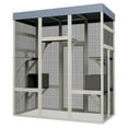 thumbnail image 1 of Yeshouse Recinto para gatos Catio de madera de 180 cm para exterior, con plataformas, dos casetas para dormir y techo impermeable resistente a rayos UV, 1 of 8