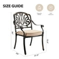thumbnail image 2 of Patio Dining Chairs Set of 2 Elizabeth Outdoor Cast Aluminum Chairs with Thicker Cushions for Garden Balcony, 2 of 5