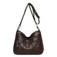 thumbnail image 3 of Christmas Gifts Clearance! SHENGXINY Womens Messenger Handbags Clearance Soft Leather Shoulder Bag, Moms Bag, Ladies Multi Compartment Messenger Bag, Large Capacity Soft Leather Bag Brown, 3 of 3