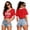 Red, variant on Soccer Cup 2026 Jersey Crop Tops American Soccer with V Neck Short Sleeves Featuring Breathable Fabric for Game Day Parties Tailgating Events Summer Festivals Dark Blue L