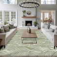thumbnail image 3 of 5'x8' Area Rugs, Summer Palm Leaf Indoor Outdoor Area Rug for Living Room Bedroom, Tropical Bloom Silhouettes Green Washable Bathroom Rugs Kitchen Floor Carpet Mats Home Decor Aesthetic, 3 of 8