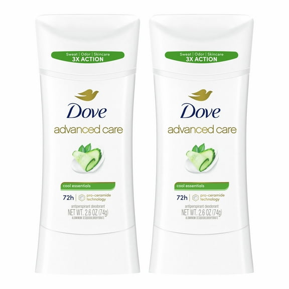 Dove Aluminum Free Antiperspirant Deodorant Stick for Women Cucumber & Green Tea, 2.6 oz 2 Count