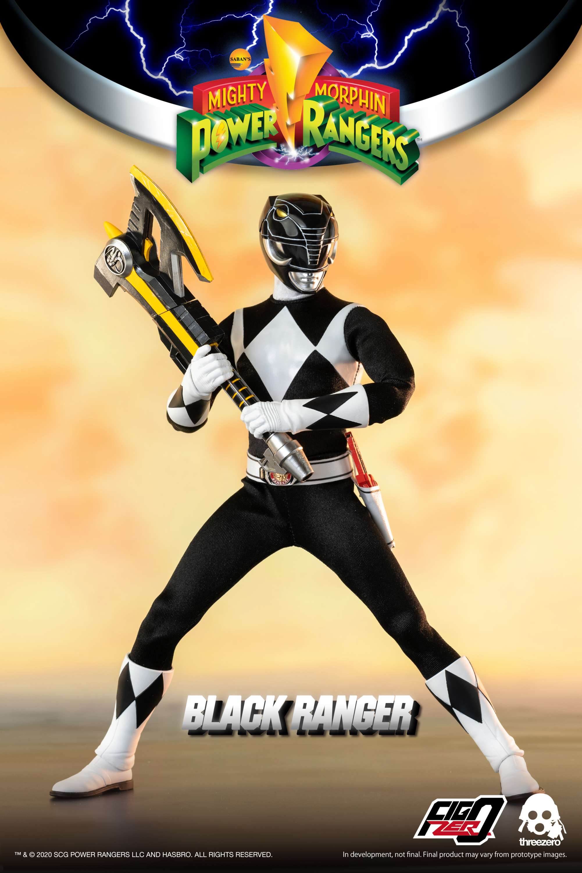 Power Rangers Mighty Morphin Action Figure Black Ranger 15 Cm - Hasbro Giocattoli Per Bambini