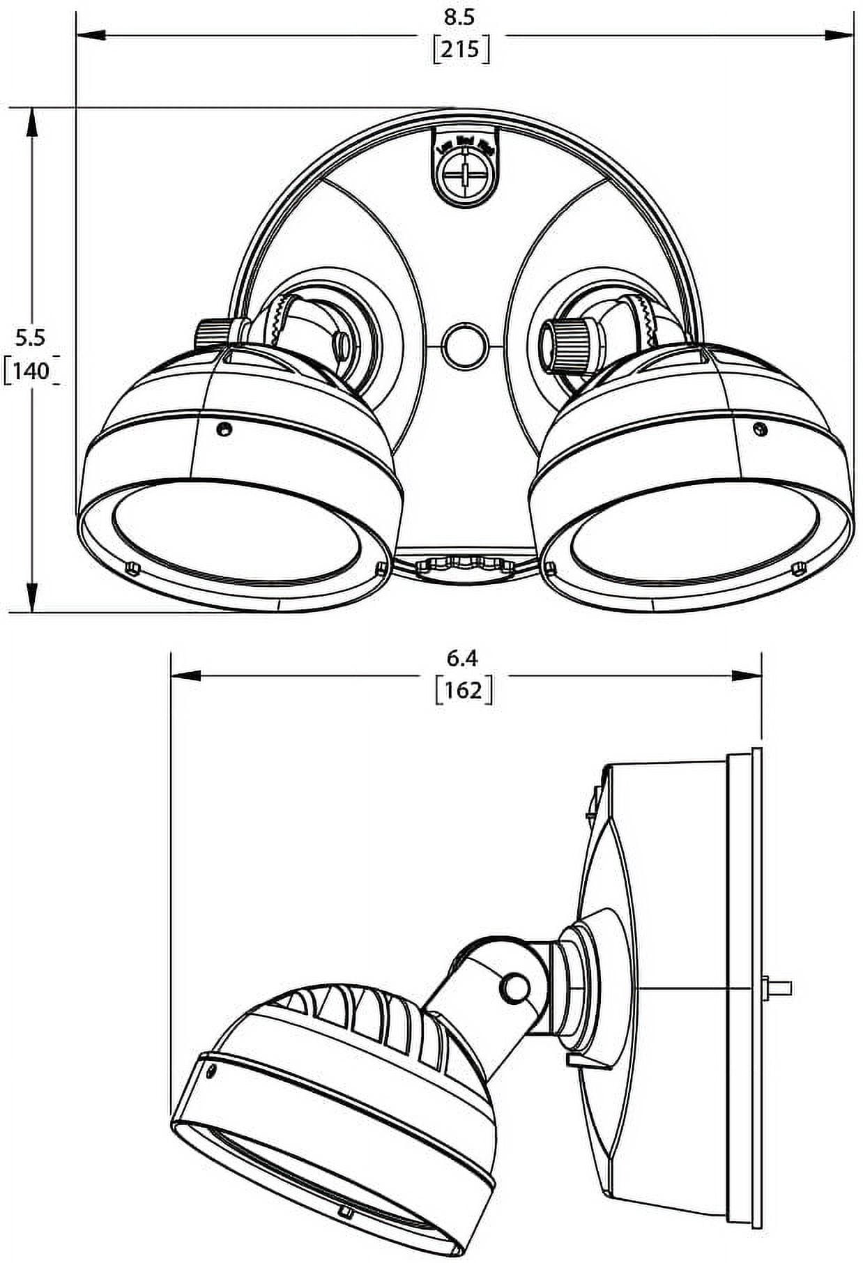 Halo LED Flood Security Light TGS2S402FRRB - Motion Sensing, 2500 Lumens - 2 Heads, Bronze