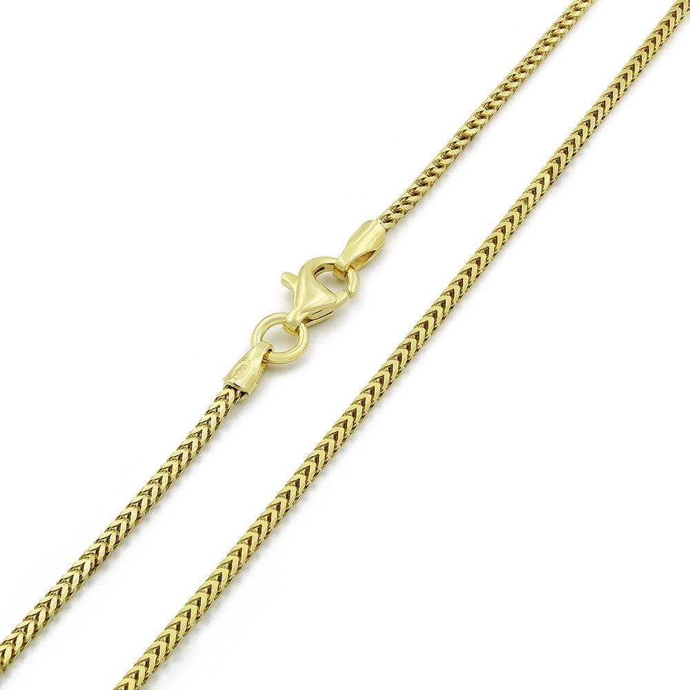 925 Sterling Silver 14k Yellow Gold Plated Snake Solid Link Chain Necklace Italy 