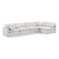 thumbnail image 1 of Meridian Furniture Indulge 164" Velvet L-Shaped Modular Sectional in Cream, 1 of 9