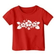 thumbnail image 3 of Toddler Girls Tshirts Flower Print Round Neck Short Sleeve Top Kids Girls Everyday Wear Stylish Comfortable Tees，8 -9 Years, 3 of 3