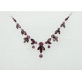 thumbnail image 3 of Faship Gorgeous Purple Rhinestone Crystal Floral Necklace Earrings Set, 3 of 4