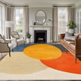 thumbnail image 2 of Orange Blue Yellow Area Rug 5x8 Washable Rug Non Slip Geometric Striped Farmhouse Art Large Area Rug Soft Stainresistant Indoor Floor Carpet for Living Room Bedroom Home Office Dining Room Nursery, 2 of 7