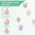 thumbnail image 2 of 1 Box 8Pcs Gold Plated Healing Gemstone Charms Cutting Stone Charm Energy Rose Quartz Amazonite White Jade Labradorite Charms for DIY Jewelery Making Charms Diy Necklace Earring Craft Supplies, 2 of 6