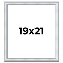 19x21 Frame Sterling Silver Solid Wood Picture Frame | 1.25 Inch Moulding Width | 0.75 Inch