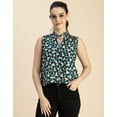 thumbnail image 2 of Moomaya Sleeveless Tie Up Neck Cotton Top - Women's Trendy Tie Up Neck Top, 2 of 9