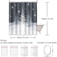 thumbnail image 4 of Christmas Shower Curtain, Gray Winter Christmas Trees Grey White Snowflake Waterproof Fabric Bathroom Shower Curtain Set with 12 Hooks 72"X72", 4 of 6