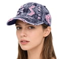 thumbnail image 6 of QASIEATN Women's Everyday Wear Accessories Retro Ripped Denim Baseball Cap for Women Fashion Solid Color Distressed Sports Sun Hat Women's Trucker Hat, 6 of 7