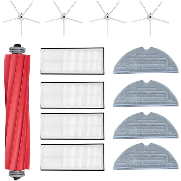 HEPA Filter Mop Wipes Spare Parts Accessory Kit Main Rolling Brush Side