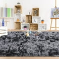 thumbnail image 5 of Lochas Fluffy Modern Area Rugs Tie-Dyed Rug for Kids Girls Room Nursery Home Decor Shag Soft Carpet,5'x8',Dark Grey, 5 of 7