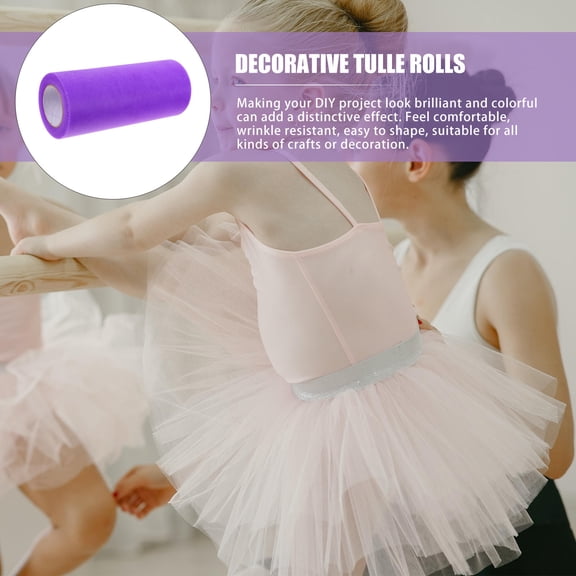 YUNLIGHTS Wrinkle Resistant Purple Tulle Ribbon for Decorative DIY Projects