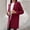 Wine, variant on Women Jackets Blazers and Jackets,Women's Fall and Winter Straight Cardigan Button Pocket Coat(Khaki,L)
