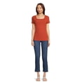 thumbnail image 2 of Time and Tru Women's Square Neck Rib Top, 2-Pack, Sizes XS-XXXL, 2 of 5