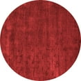 thumbnail image 1 of Ahgly Company Machine Washable Indoor Round Abstract Red Modern Area Rugs, 4' Round, 1 of 4