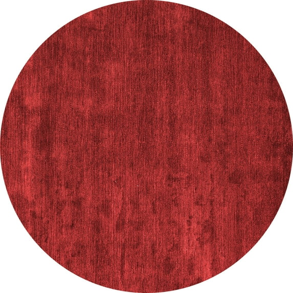 Ahgly Company Machine Washable Indoor Round Abstract Red Modern Area Rugs, 4' Round