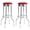 Red, Chrome, variant on Retro Upholstered Metal Swivel Bar Stool Red (Set of 2)