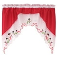 thumbnail image 2 of 3-Piece Decorative Christmas Holiday Design Embroidered Snowman Kitchen Curtain Set Xmas Style, 2 of 4