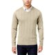 thumbnail image 1 of John Ashford suéter de punto con textura de rayas y cuello en V para hombre, beige, grande, 1 of 1