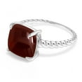 thumbnail image 2 of Gem Stone King 925 Sterling Silver Red Garnet Women Ring (5.55 Cttw, Cushion Cabochon 10MM, Size 9), 2 of 5