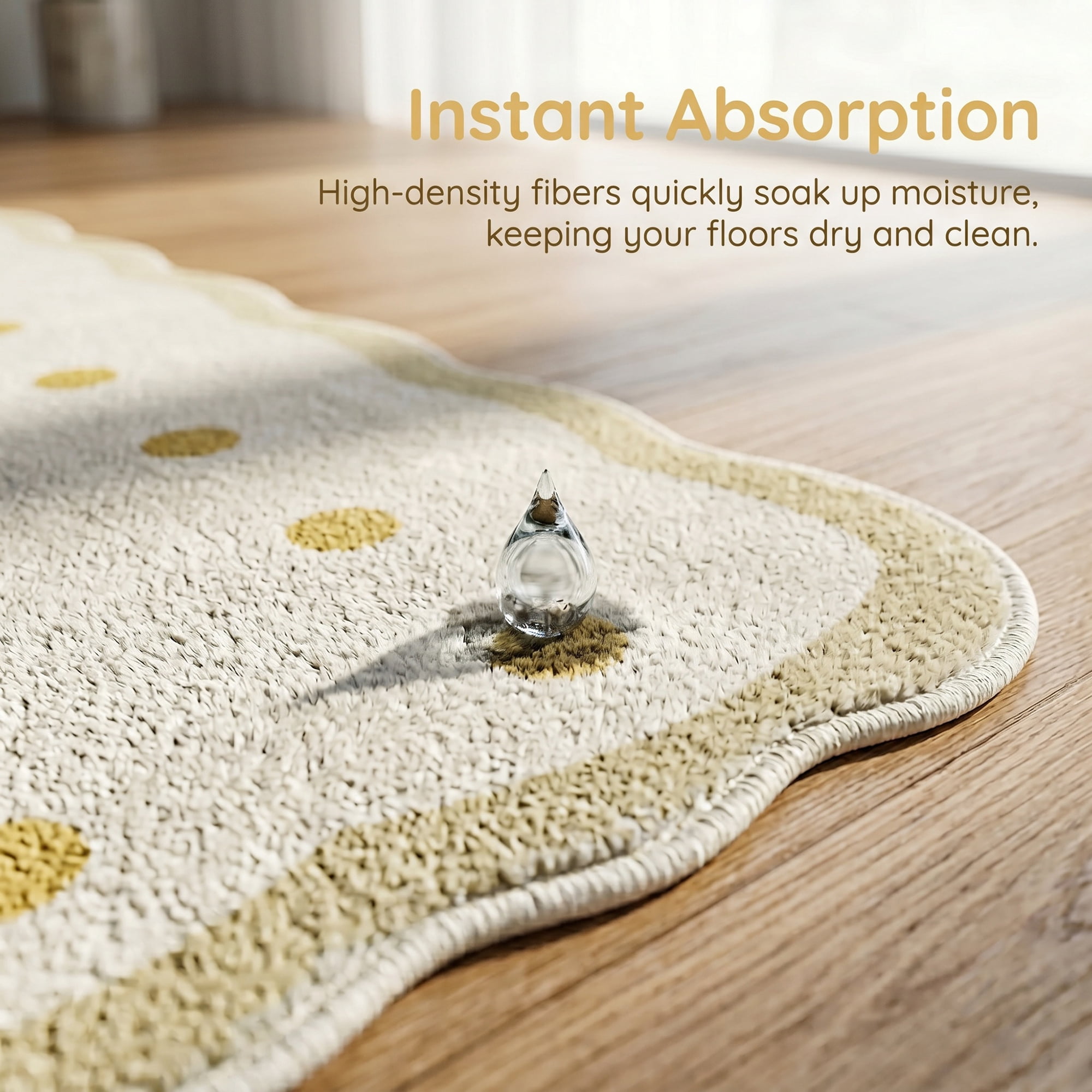 Unique Bargains Boho Kitchen Runner Rug Non Slip Machine Washable Beige 47" x 16"