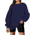 thumbnail image 1 of ORUYROP Chandails en Molleton Surdimensionnés pour Femmes Manches Longues Col Rond Chandail Décontracté Ample Couleur Unie Polaire Tops Pulls, 1 of 7
