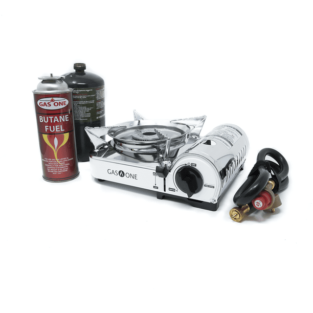 GAS ONE NEW GS800P MINI Dual Fuel Stainless Portable Propane & Butane