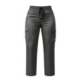 thumbnail image 4 of Women's Hiking Pants, Lightweight Soft Travel Cargo Trousers, Straight Leg Baggy Hiking Pants with Zipper Pockets, Casual Outdoor and Daily Work Cargo Pants, Athletic Casual Clothes Dark Gray, 4 of 4