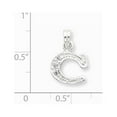 thumbnail image 2 of Sterling Silver Cubic Zirconia Initial C Pendant - Measures 17x12mm Wide, 2 of 2