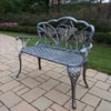 Oakland Living Butterfly Cast Aluminum Curved Loveseat Bench in Antique Pewter Finish