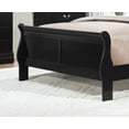 thumbnail image 4 of Traditional Black Finish 3pc Bedroom Set California King Bed and Nightstands Louis Phillipe Style Bedroom Furniture, 4 of 5