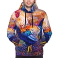 thumbnail image 4 of Bingfone Rooster Oil Painting Men'S Drawstring Hoodie Long Sleeve Pocket Sweatshirts-Medium, 4 of 9